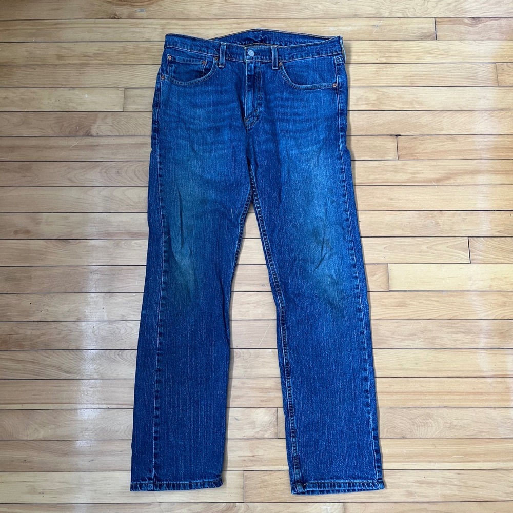 Levi Strauss & Co Mens Straight Leg Denim Jeans Blue Medium Wash 34x31